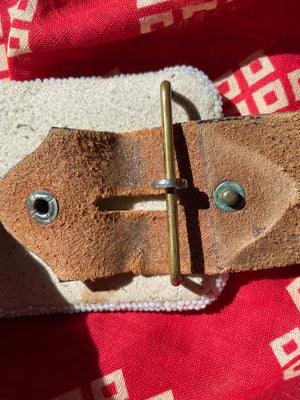 1930s Shoshone Hand Beaded Deerskin Belt Buckle