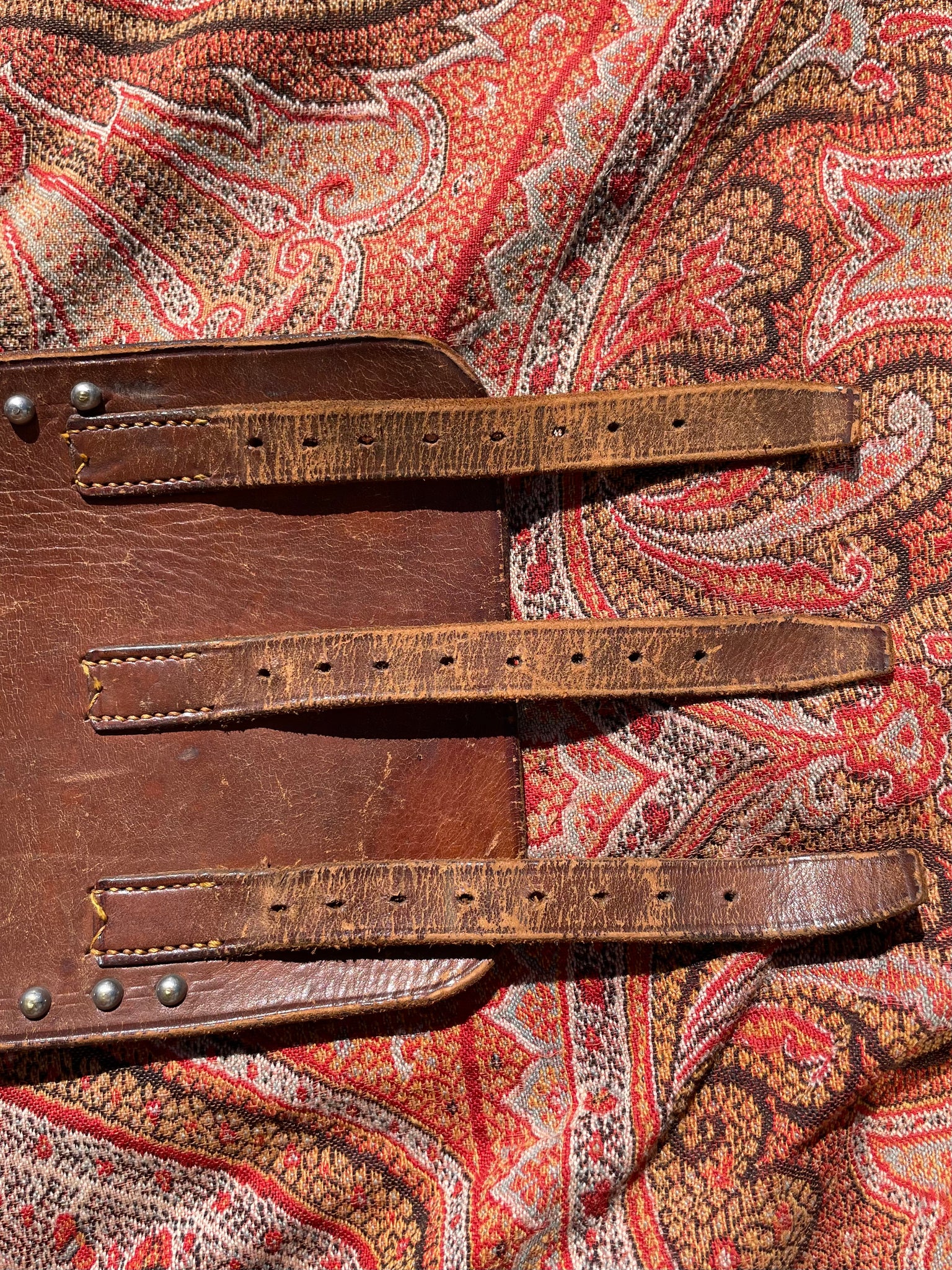 1930s-1940s Studded Leather Kidney Belt