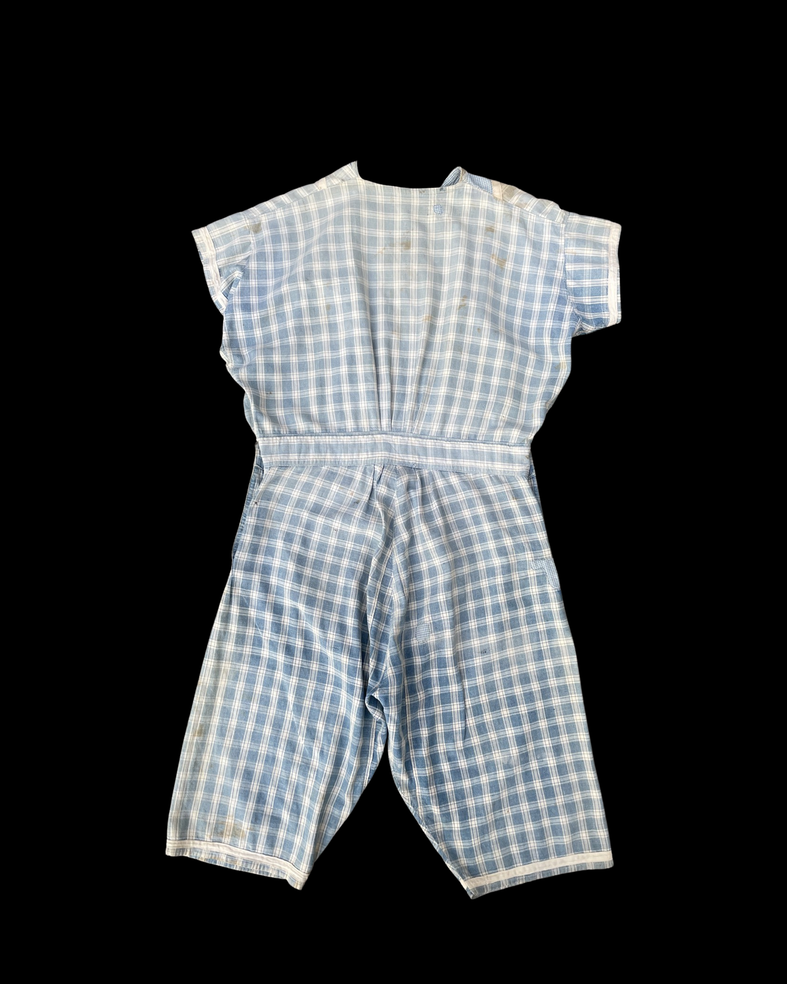 RESERVED RARE 1910s Homespun Gingham Workwear Jumpsuit