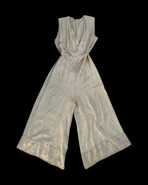 1930s Pongee Silk Japanese Beach Pajamas