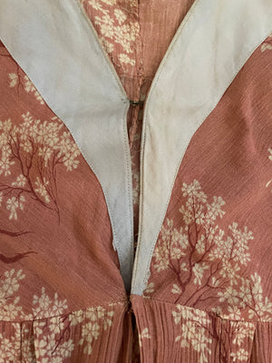 Edwardian Cherry Blossoms Gauze Negligee Dress