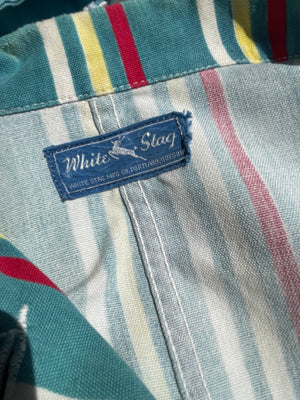 1950s Women's Striped Cotton 'White Stag' Sportswear Jacket