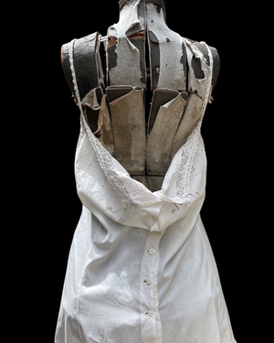 Edwardian Pigeon Breast Eyelet Cotton Slip Dress