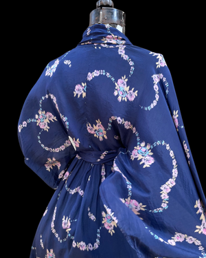 Antique 1910s/20s Floral Silk Dressing Gown