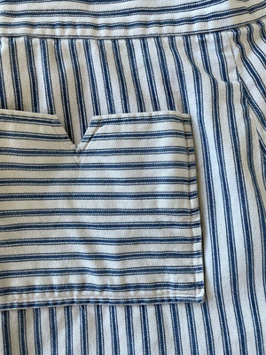 1950s Ticking Stripe Cuffed Side Zip Shorts