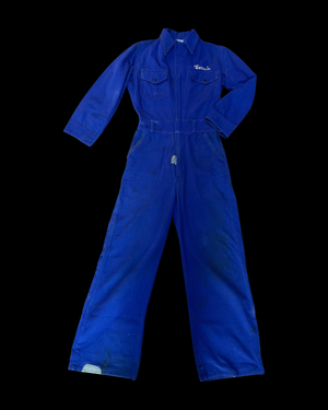 RARE ‘Barnie’( His + Hers ) Chainstiched 1930s/1940s Indigo Motorcycle Coveralls