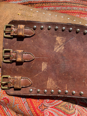 1930s-1940s Studded Leather Kidney Belt
