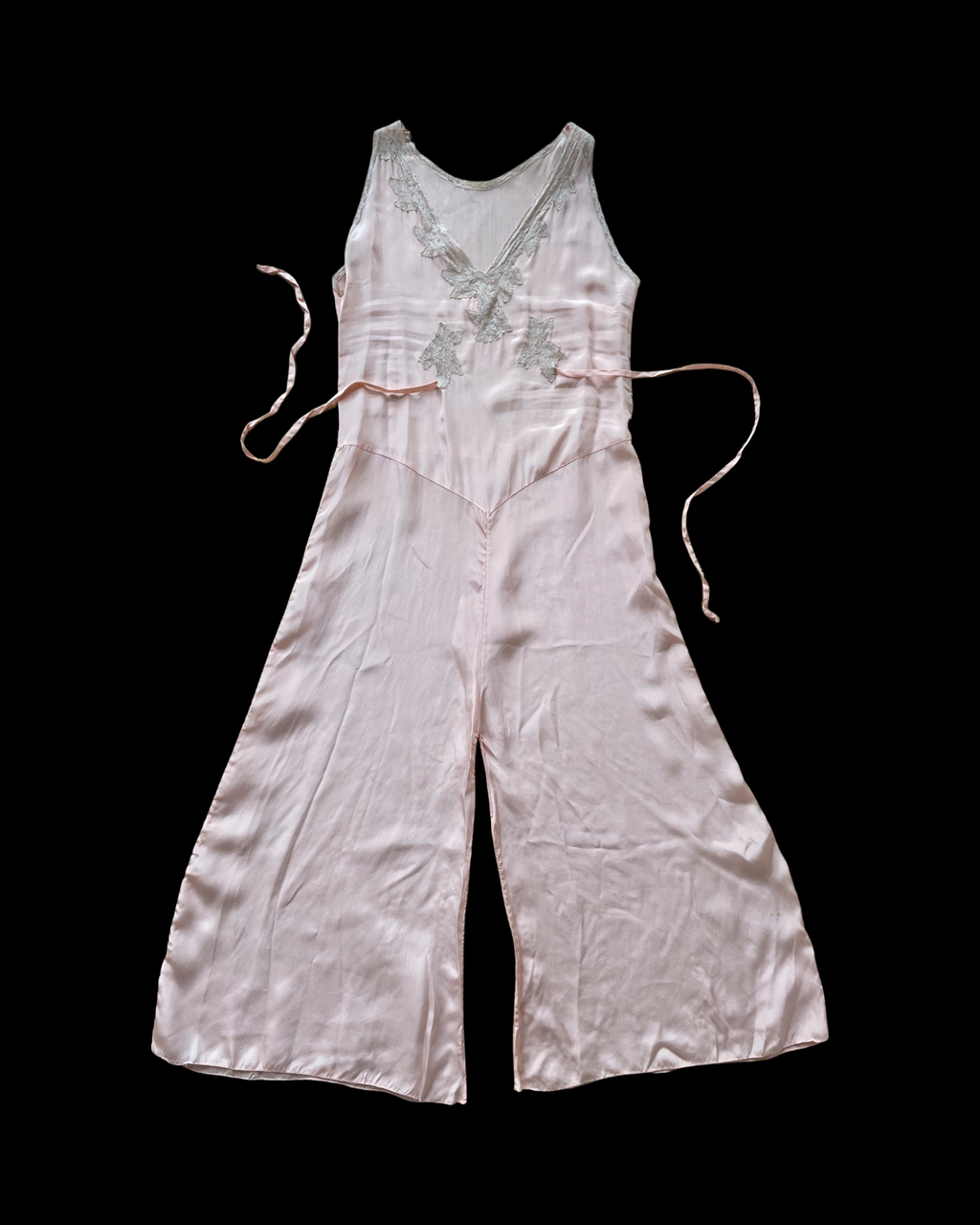 1930s Rayon Lace Jumpsuit Loungewear