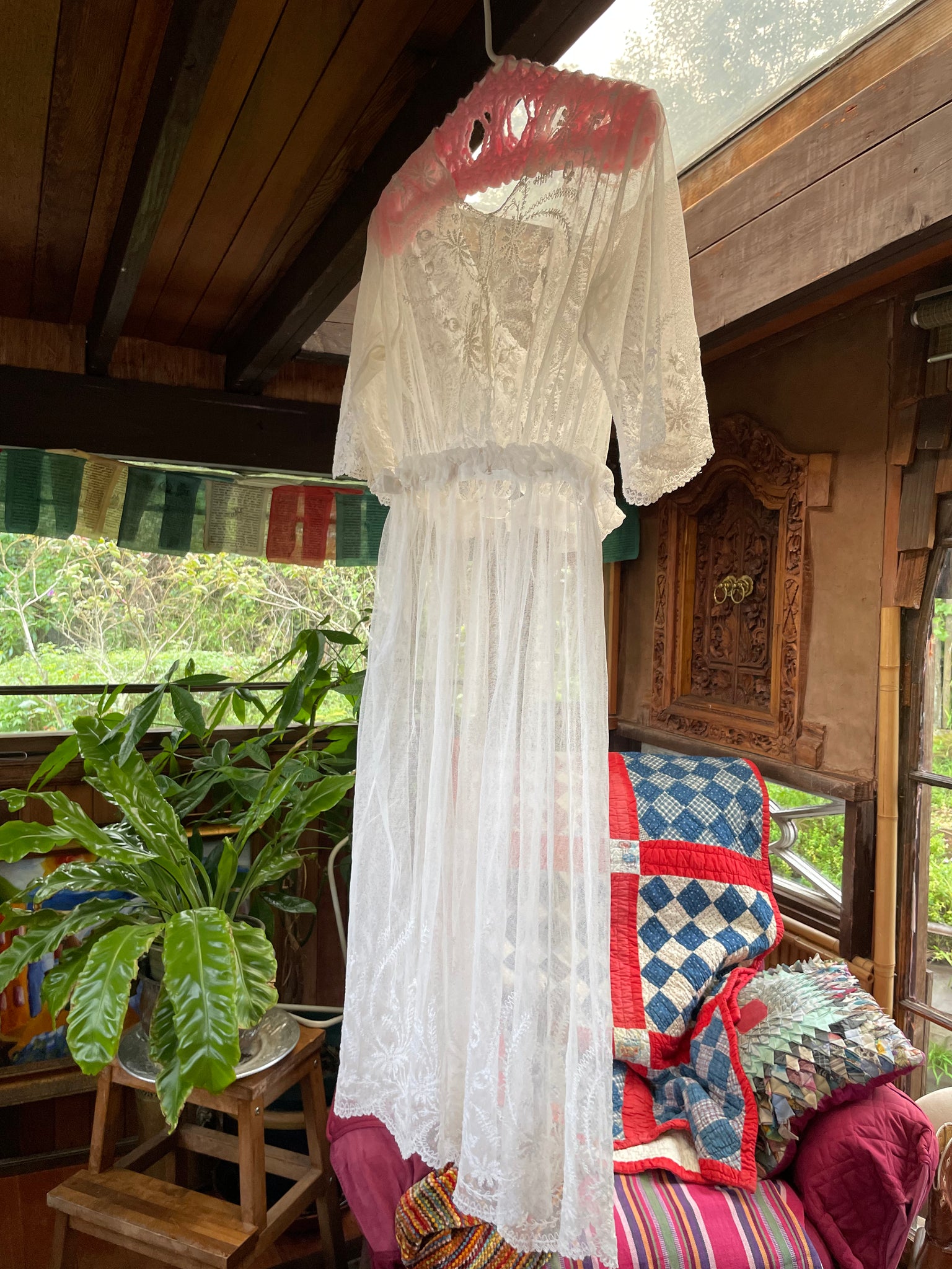 1917 Edwardian Embroidered Net Garden Dress