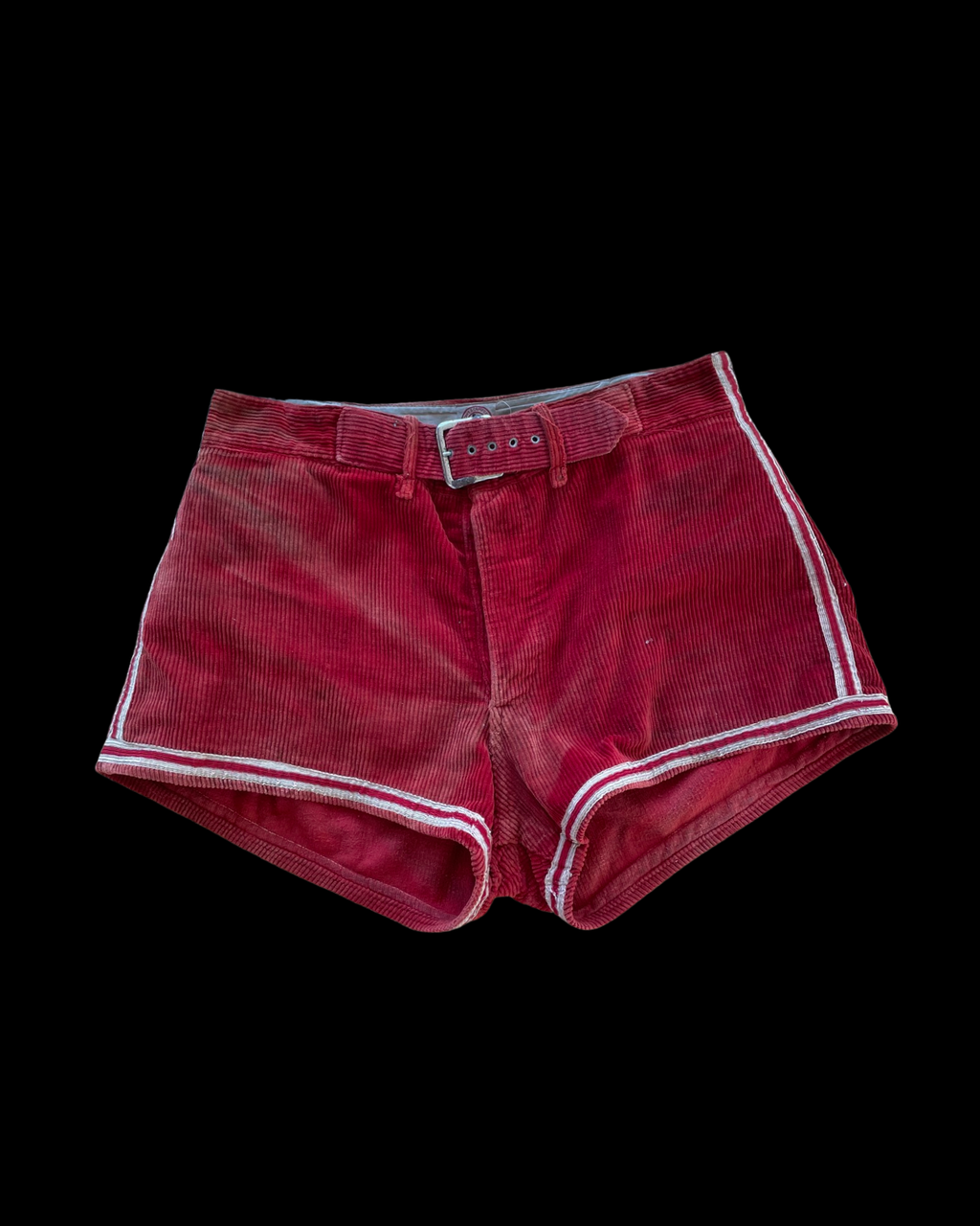 1940s Burgundy Wide Wale Corduroy Athletic Shorts