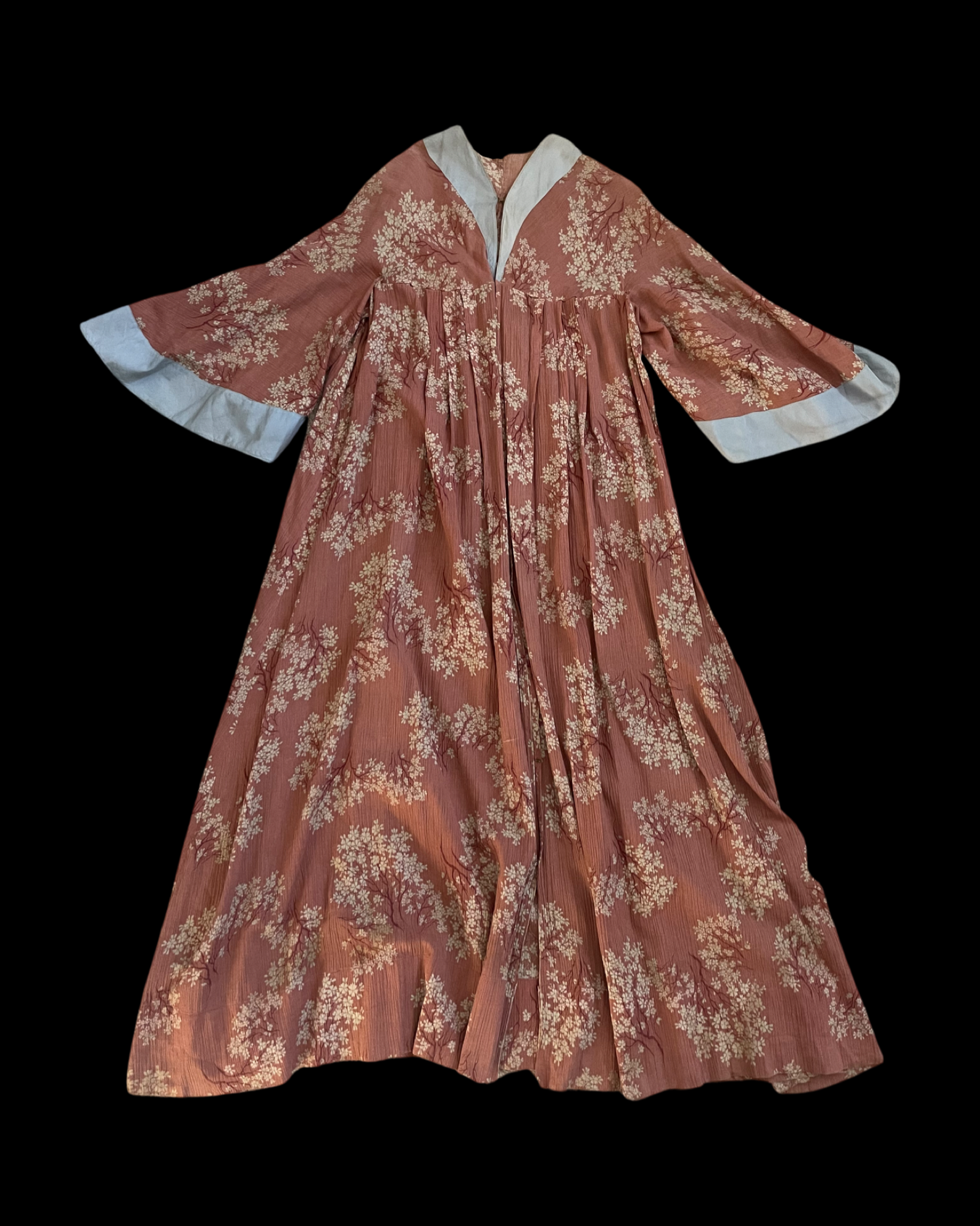 Edwardian Cherry Blossoms Gauze Negligee Dress