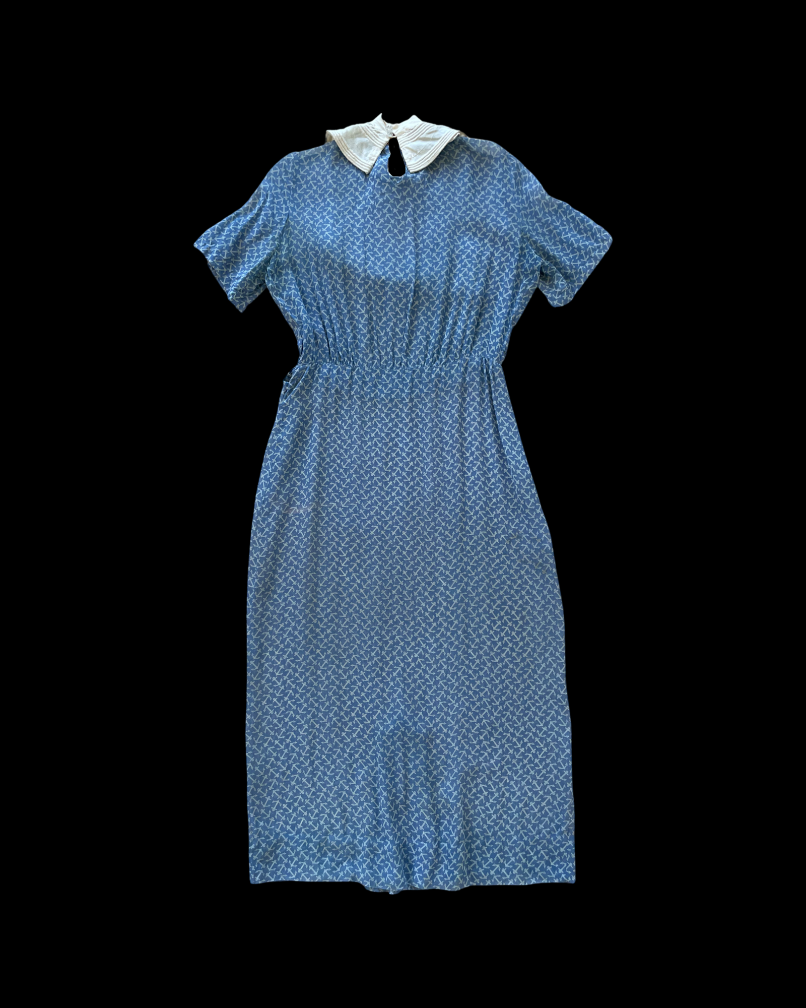1930s NRA Nautical Chiffon Two Piece Dress Set