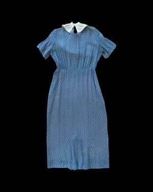 1930s NRA Nautical Chiffon Two Piece Dress Set