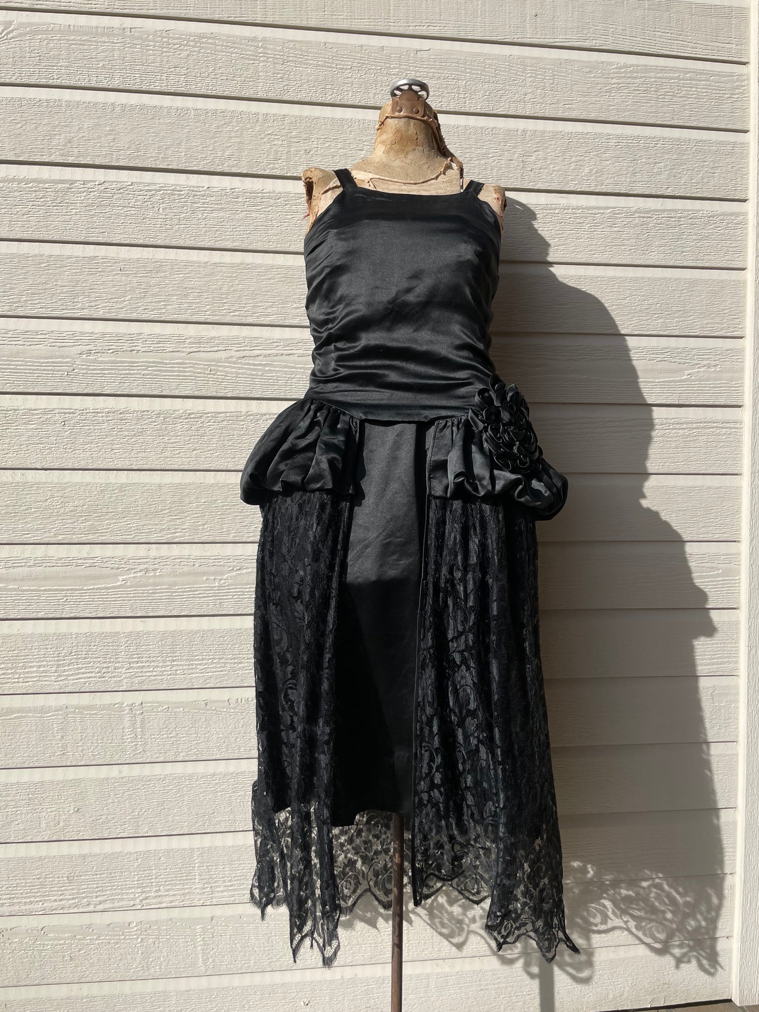 1920s Robe De Style Silk Satin Lace Dress