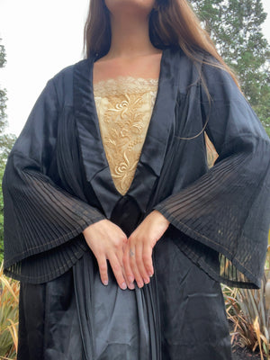 1920s Silk Satin Bell Sleeve Gown