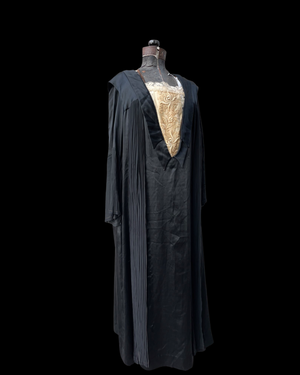 1920s Silk Satin Bell Sleeve Gown