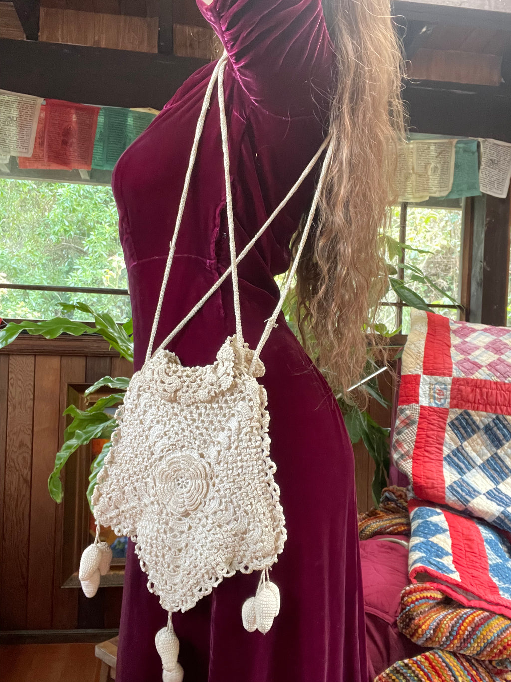Edwardian Crochet Bauble Shoulder Bag