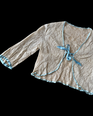 1930s Lace Tie Front Bolero Jacket