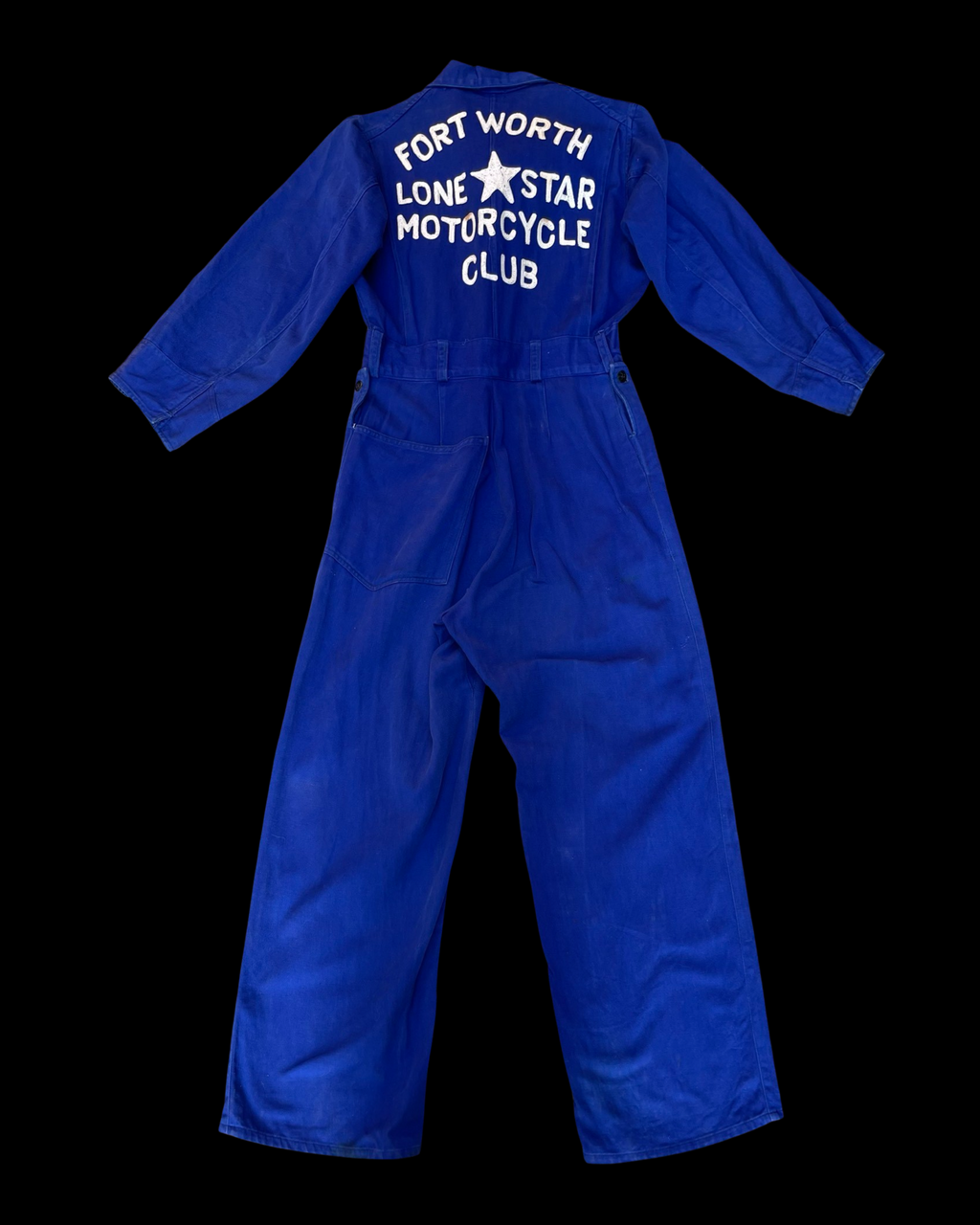 RARE ‘Ruth’ ( His + Hers ) Ladies 1930s/1940s Indigo Chain Stitched ' Fort Worth Lone Star Motorcycle Club' Coveralls