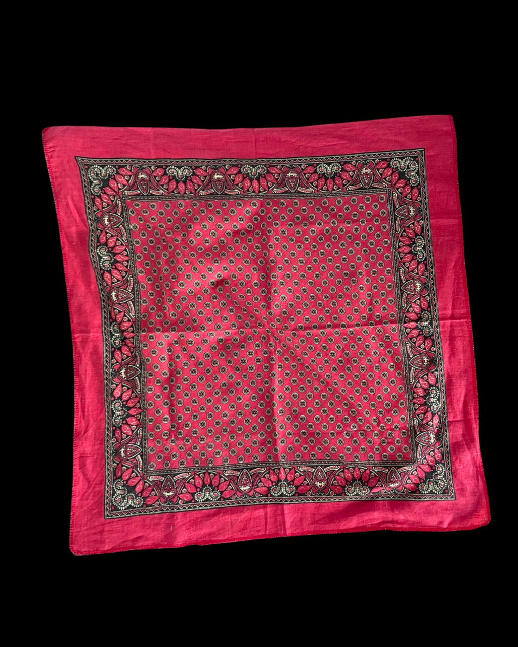 Antique Paisley Turkey Red Selvedge Bandana