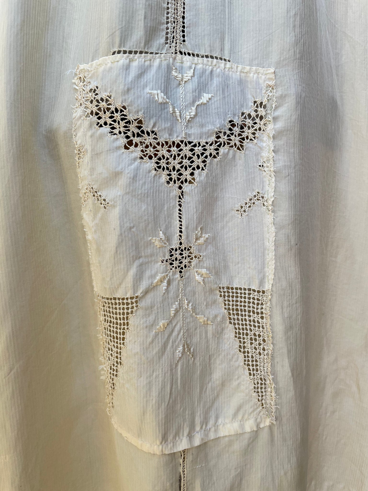 1920s Cutwork & Embroidered Robe/ Caftan