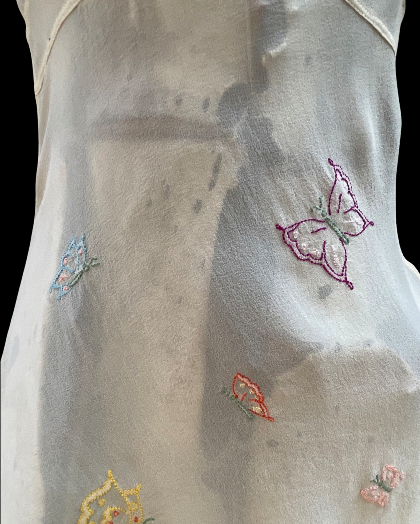 1930s Silk Crepe Butterfly Step In Playsuit