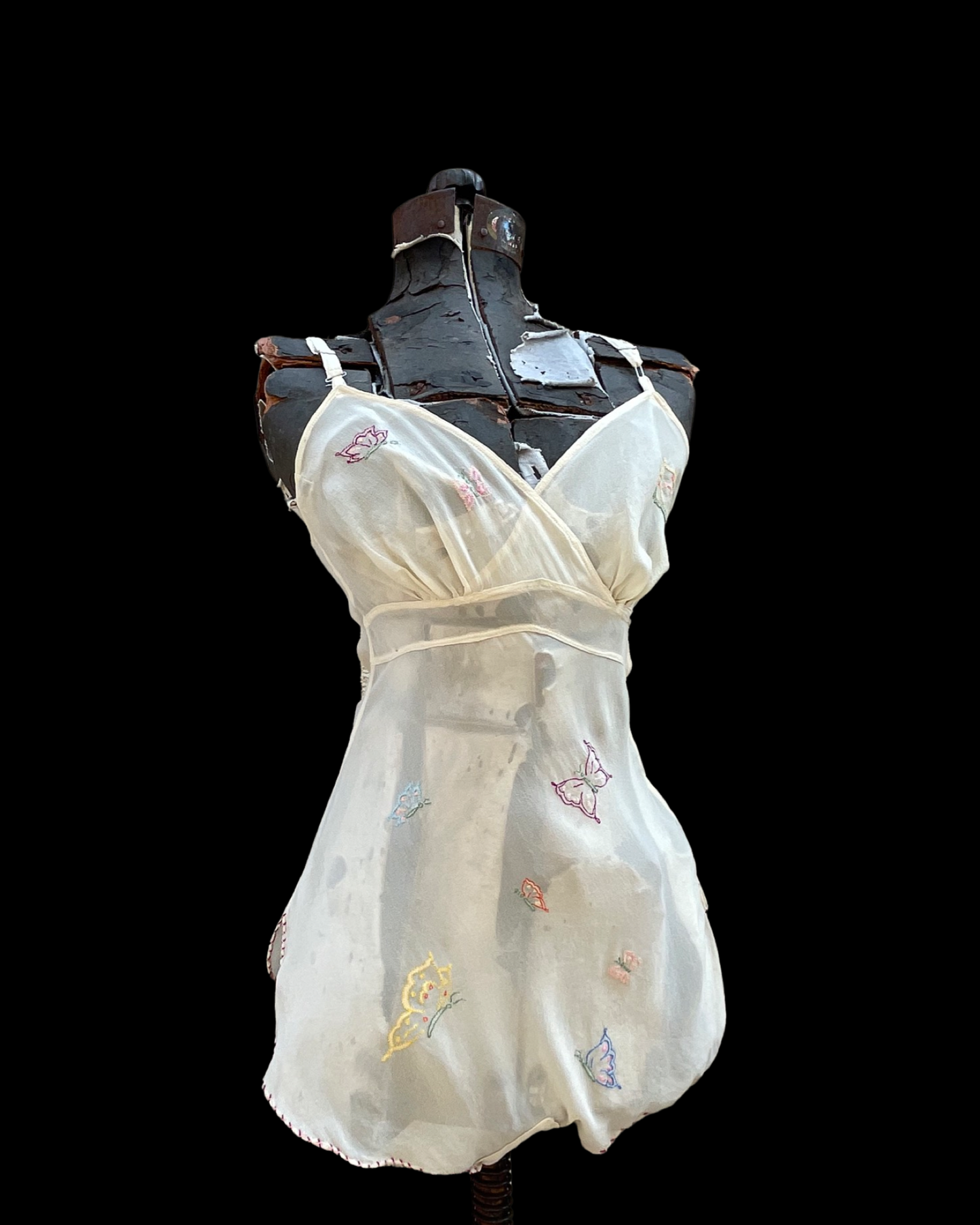 1930s Silk Crepe Butterfly Step In Playsuit