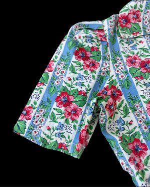 1940s Floral Cotton Button Front Playsuit