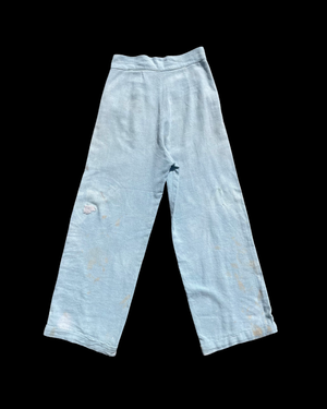 Rare 1930s Cornflower Blue Fall Front Linen Pants