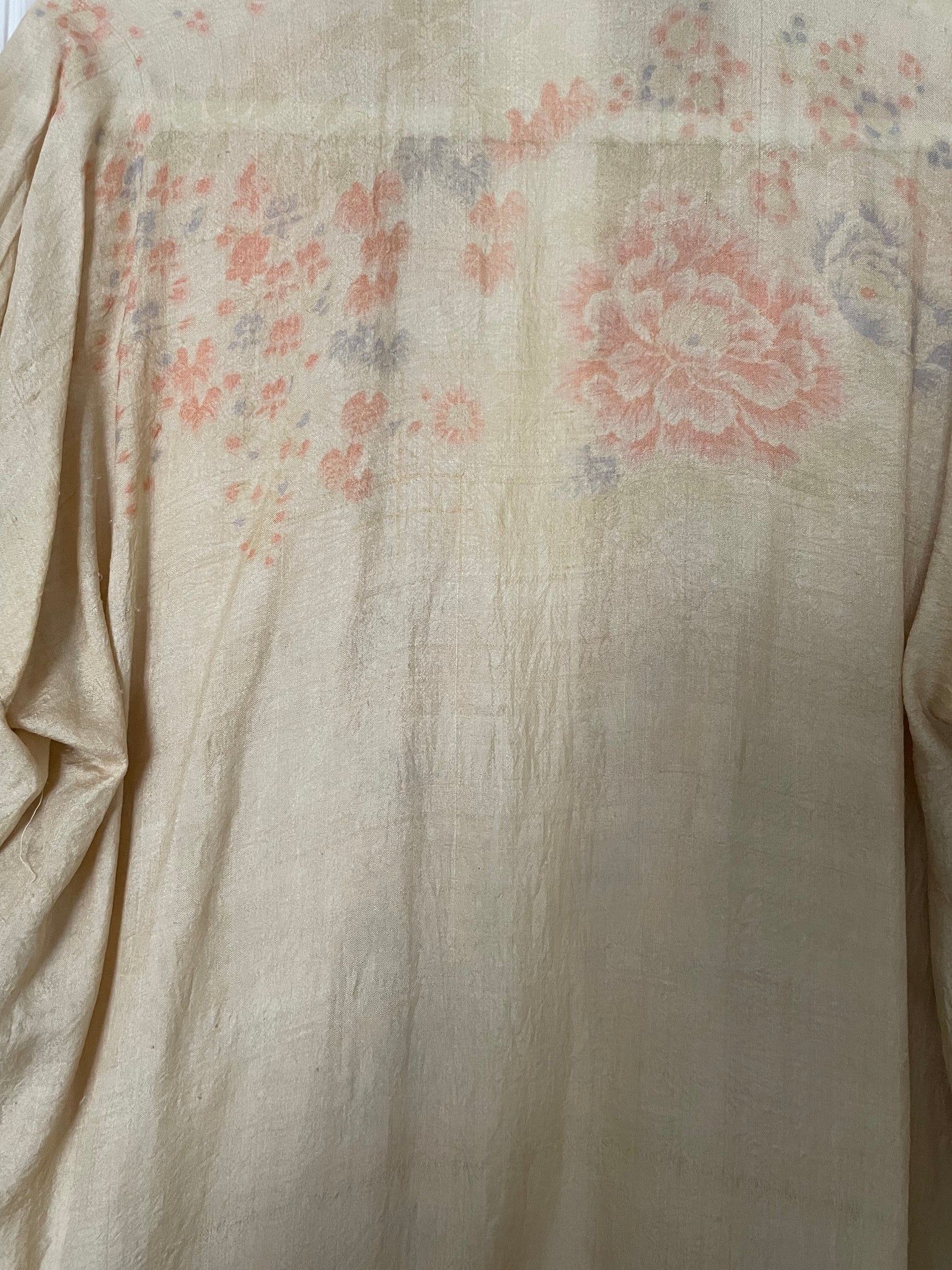 1920s Pastel Pongee Silk Dressing Gown Robe