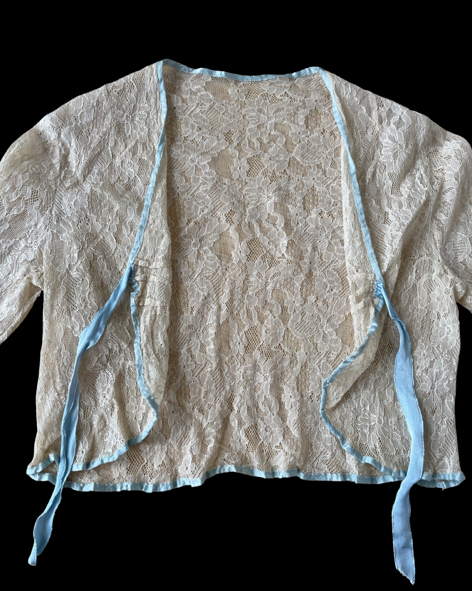 1930s Lace Tie Front Bolero Jacket