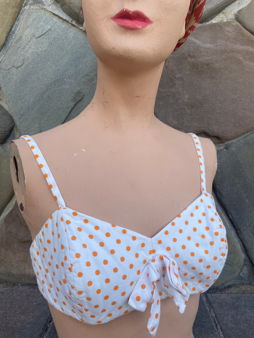 1940s/1950s Polka Dot Spaghetti Strap Sun Top