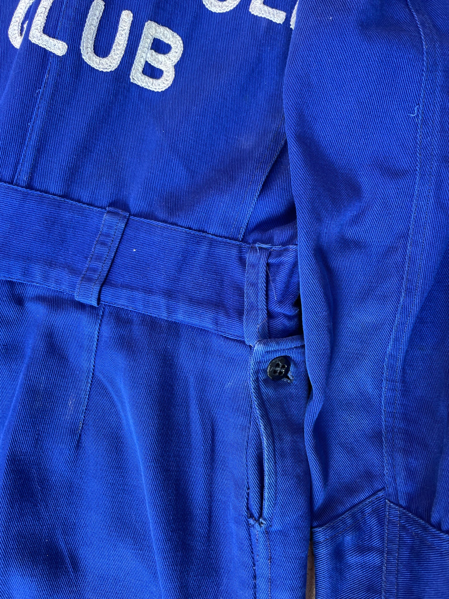 RARE ‘Ruth’ ( His + Hers ) Ladies 1930s/1940s Indigo Chain Stitched ' Fort Worth Lone Star Motorcycle Club' Coveralls