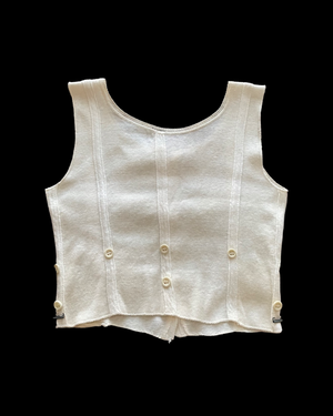 Antique Edwardian Ribbed Knit Button Front Tank