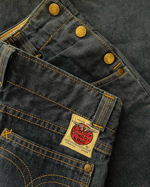 1950s Cowboy King Double Side Button Western Jeans