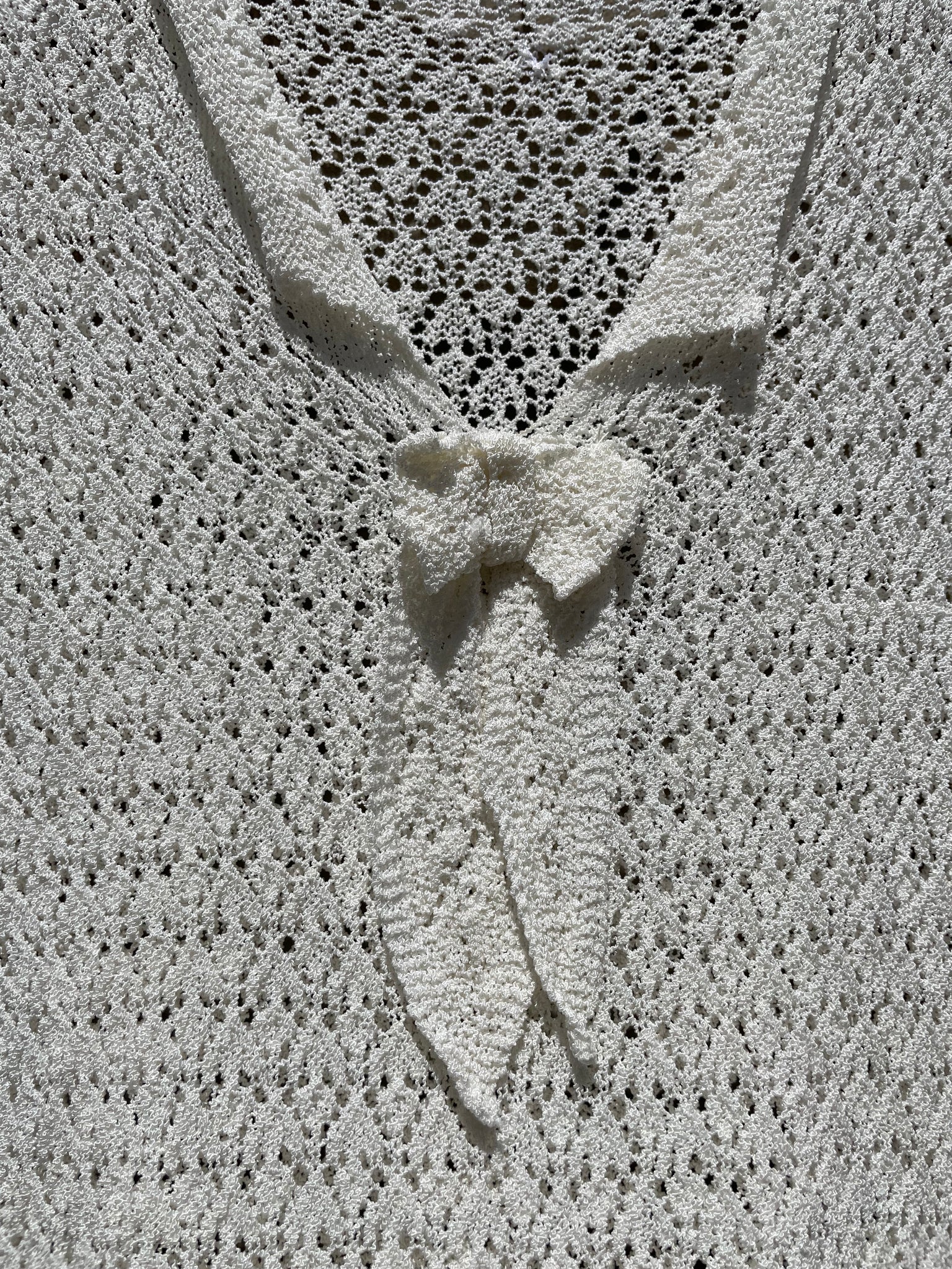 1930s Daywear Ivory Rayon Bow Knit
