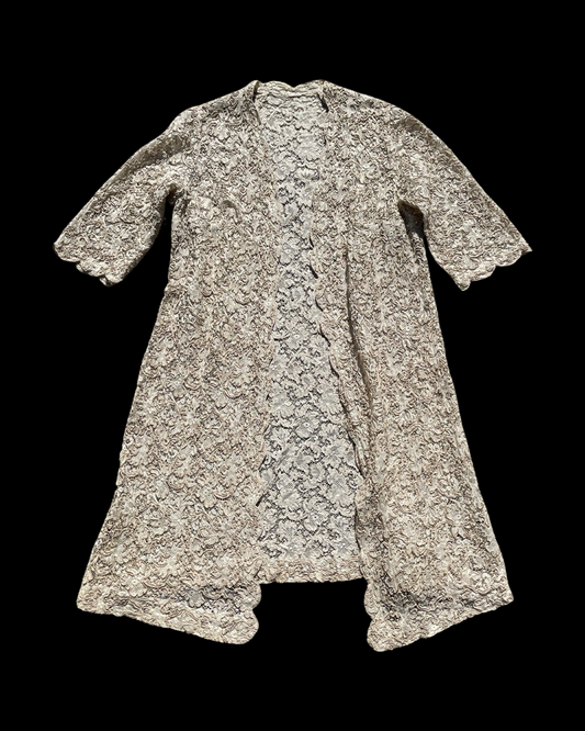 Antique Ecru Lace Soutache Robe Style Jacket