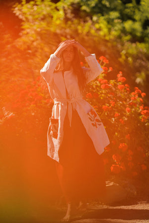 'Georgia Rose' Ivory Linen Jacket