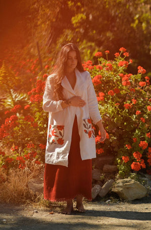 'Georgia Rose' Ivory Linen Jacket