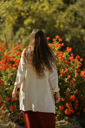 'Georgia Rose' Ivory Linen Jacket