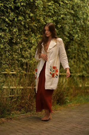 'Georgia Rose' Ivory Linen Jacket