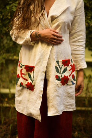 'Georgia Rose' Ivory Linen Jacket