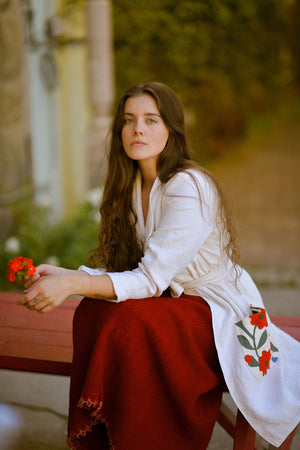 'Georgia Rose' Ivory Linen Jacket