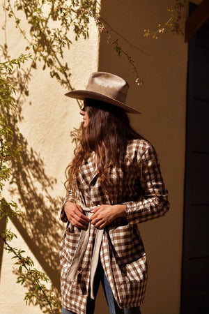 Homespun Gingham Duster Jacket