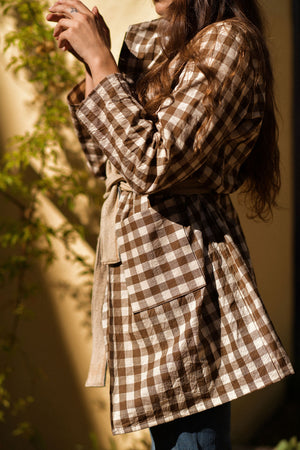 Homespun Gingham Duster Jacket