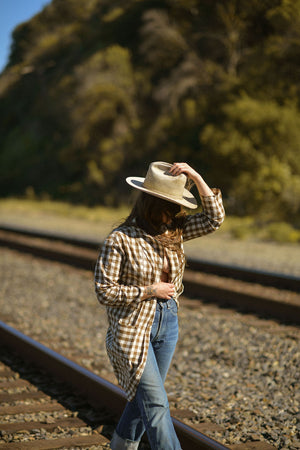 Homespun Gingham Duster Jacket